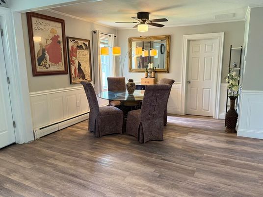 Dining room, Interior, Wood Texture Flooring