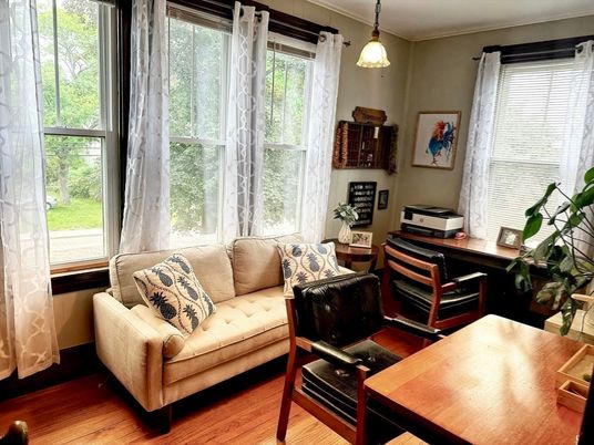Home Office, Interior, Pendant Lights, Wood Texture Flooring
