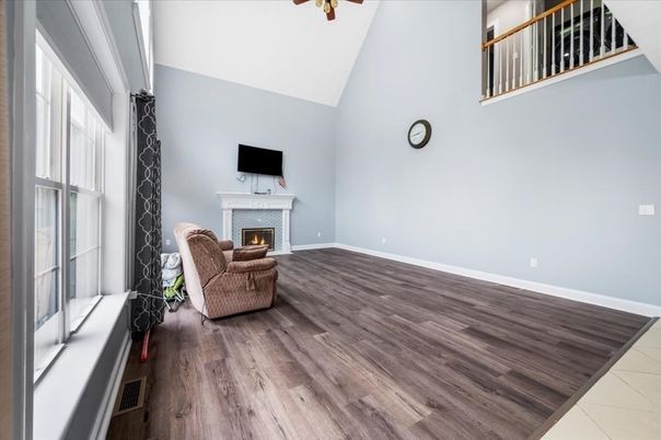 Fireplace, Interior, Wood Texture Flooring