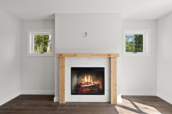 Fireplace, Interior, Wood Texture Flooring