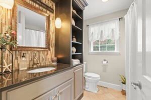 Bathroom, Interior, Recessed Lighting, Wood Texture Flooring