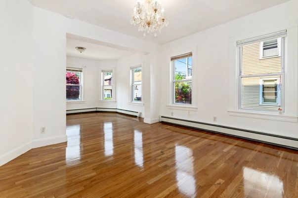 Chandelier, Empty room, Interior, Wood Texture Flooring