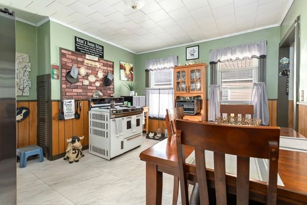 Dining room, Interior, Marble, Stone Walls