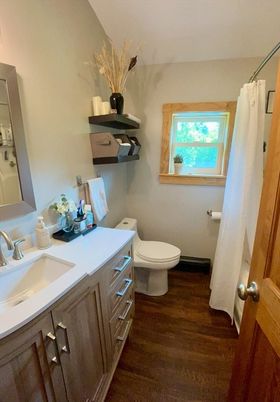Bathroom, Interior, Wood Texture Flooring