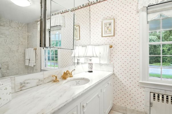 Bathroom, Glass Shower, Interior, Marble Walls
