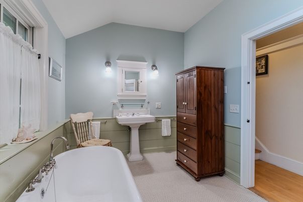 Bathroom, Free Standing Baths, Interior, Wood Texture Flooring