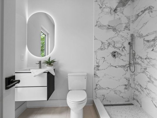 Bathroom, Interior, Marble Walls