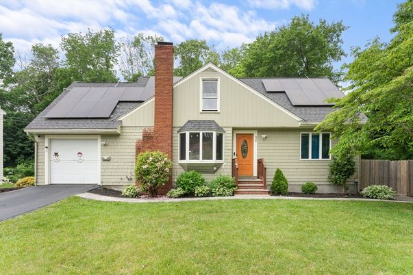 Attached, Exterior, Facade, Solar Panels, Farmhouse
