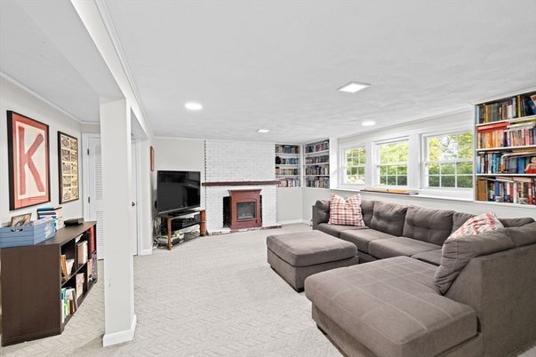 Fireplace, Interior, Living room, Recessed Lighting