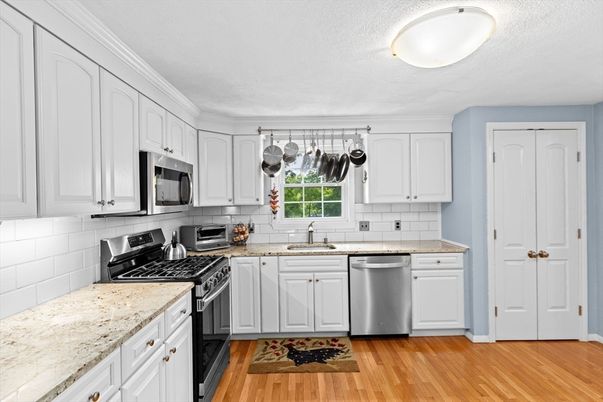 Interior, Kitchen, Stainless Steel Appliances, Wood Texture Flooring