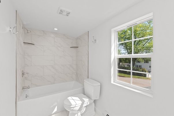 Bathroom, Interior, Marble Walls, Recessed Lighting