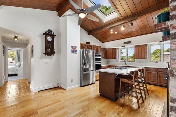 Interior, Kitchen, Stainless Steel Appliances, Wooden Beams, Wooden Ceilings, Wood Texture Flooring
