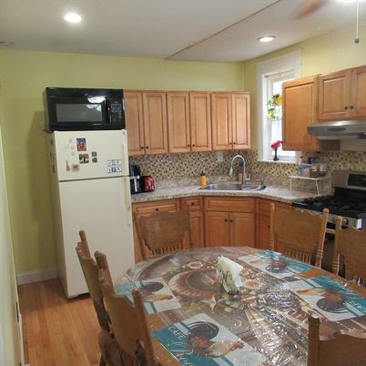 Dining room, Interior, Kitchen, Recessed Lighting, Wood Texture Flooring