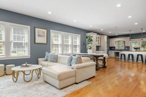 Interior, Kitchen, Living room, Pendant Lights, Recessed Lighting, Wood Texture Flooring