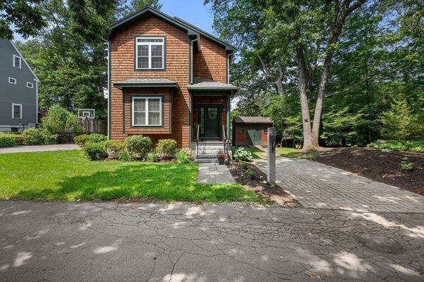 Exterior, Facade, Brick Facade, Log Home