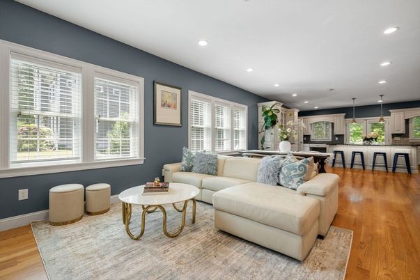 Interior, Kitchen, Living room, Pendant Lights, Recessed Lighting, Wood Texture Flooring