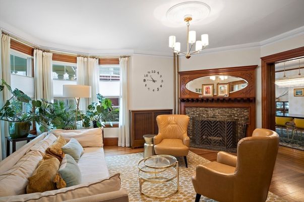 Chandelier, Fireplace, Interior, Living room, Wood Texture Flooring