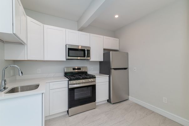 Interior, Kitchen, Marble, Recessed Lighting, Stainless Steel Appliances