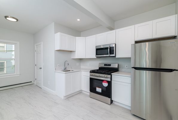 Interior, Kitchen, Marble, Recessed Lighting, Stainless Steel Appliances