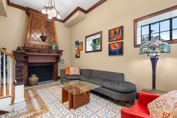 Fireplace, Interior, Living room, Pendant Lights
