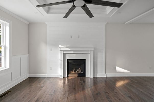 Empty room, Fireplace, Interior, Wood Texture Flooring