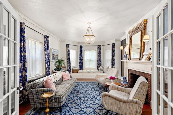 Chandelier, Fireplace, Interior, Living room, Wood Texture Flooring