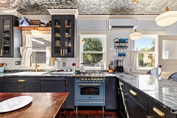 Interior, Kitchen, Pendant Lights, Wood Texture Flooring