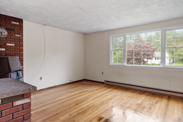 Empty room, Interior, Stone Walls, Wood Texture Flooring