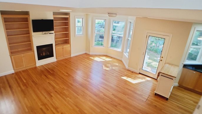 Empty room, Fireplace, Interior, Wood Texture Flooring