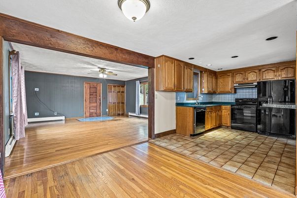 Interior, Kitchen, Wood Texture Flooring