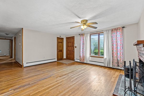 Empty room, Fireplace, Interior, Wood Texture Flooring