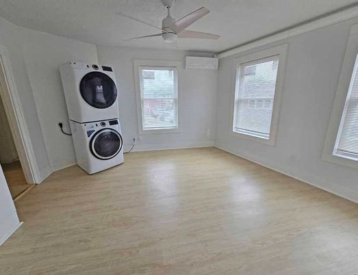 Empty room, Interior, Utility Closets, Washer, Wood Texture Flooring