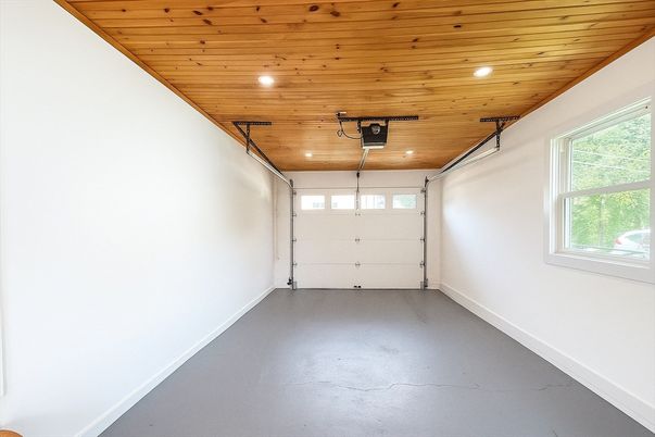 Garage, Interior, Recessed Lighting, Wooden Ceilings