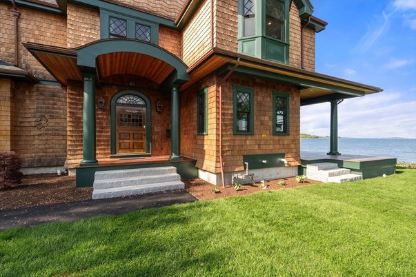 Exterior, Facade, Water, Tudor Revival