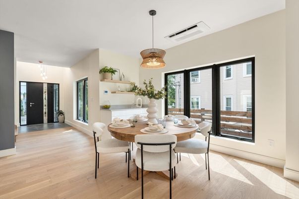 Chandelier, Dining room, Interior, Pendant Lights, Wood Texture Flooring