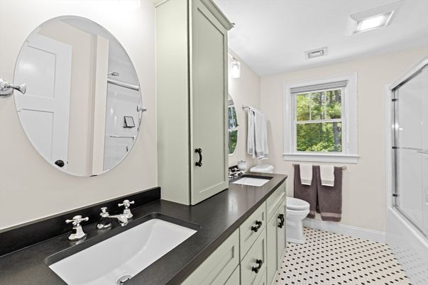 Bathroom, Dual Sink Vanities, Glass Shower, Interior