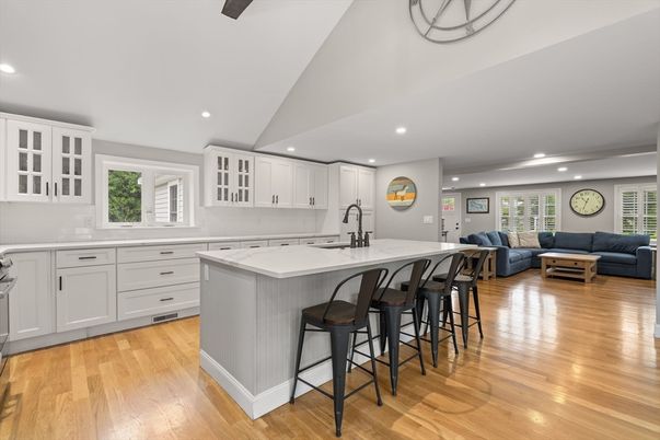 Interior, Kitchen, Living room, Recessed Lighting, Wood Texture Flooring