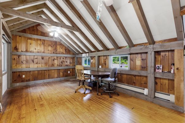 Home Office, Interior, Wooden Beams, Wood Texture Flooring, Wooden Walls