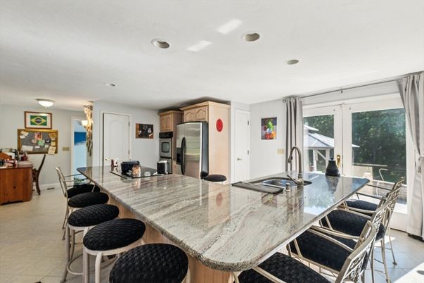 Dining room, Fireplace, Interior, Living room, Recessed Lighting