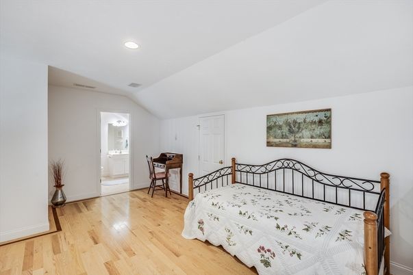 Bedroom, Home Office, Interior, Recessed Lighting, Wood Texture Flooring