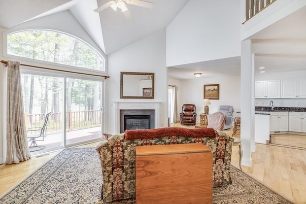 Fireplace, Interior, Kitchen, Living room, Wood Texture Flooring