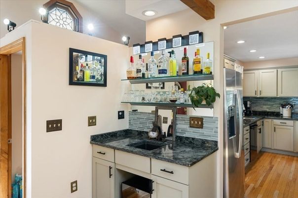 Interior, Kitchen, Recessed Lighting, Wood Texture Flooring