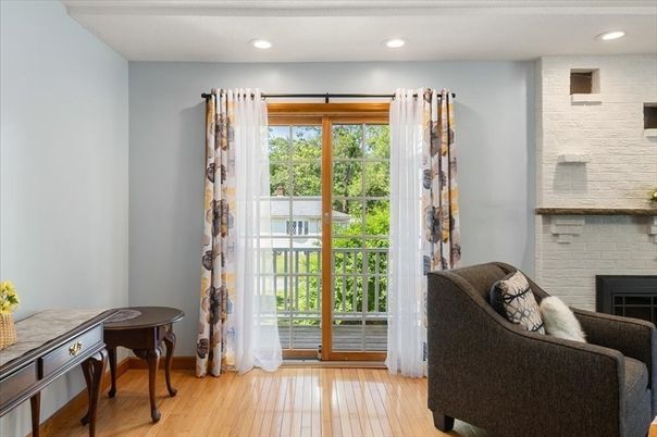 Fireplace, Interior, Recessed Lighting, Wood Texture Flooring