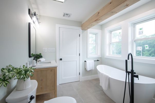 Bathroom, Free Standing Baths, Interior, Wooden Beams