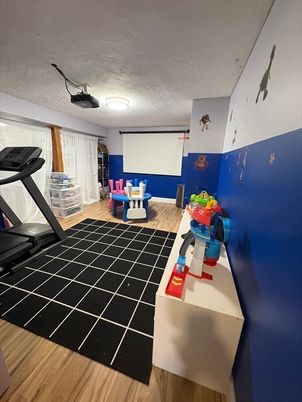 Interior, Projection Screen, Wood Texture Flooring