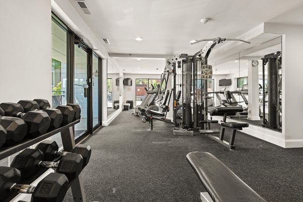 Fitness Equipment, Gym, Interior, Recessed Lighting