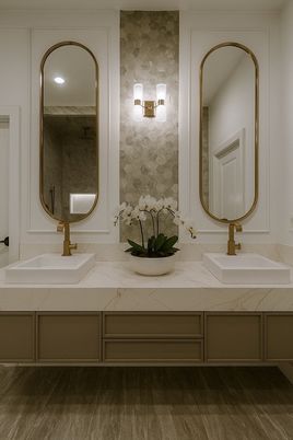 Bathroom, Dual Sink Vanities, Interior, Recessed Lighting