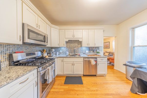Interior, Kitchen, Stainless Steel Appliances, Wood Texture Flooring