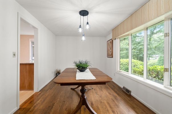 Home Office, Interior, Pendant Lights, Wood Texture Flooring