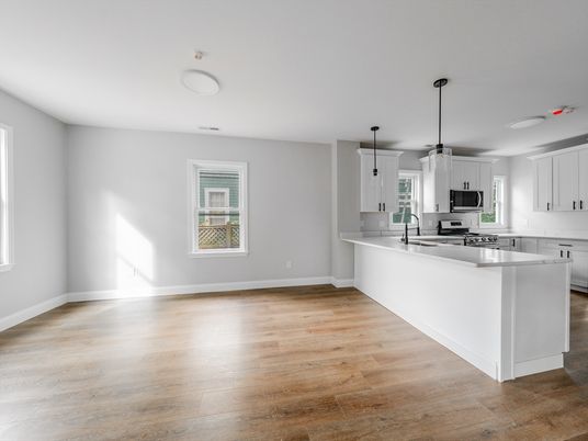 Interior, Kitchen, Pendant Lights, Wood Texture Flooring